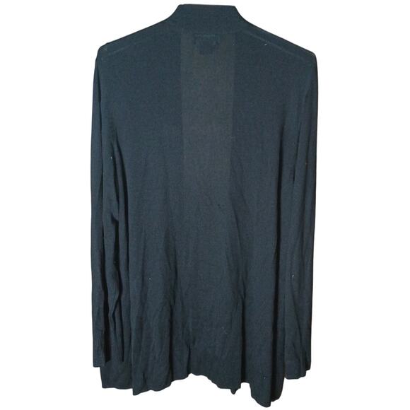 Liz Claiborne Women 2x Black Lightweight Open Front Long Sleeve Cardigan - Picture 2 of 4